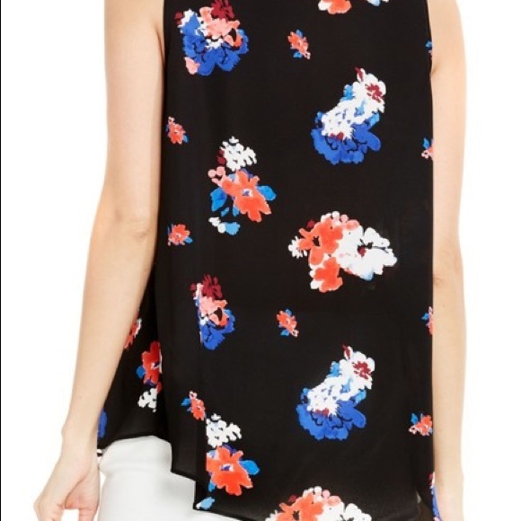 SOLD Vince Camuto V-Neck Drape Front High-Low Top - Picture 3 of 8